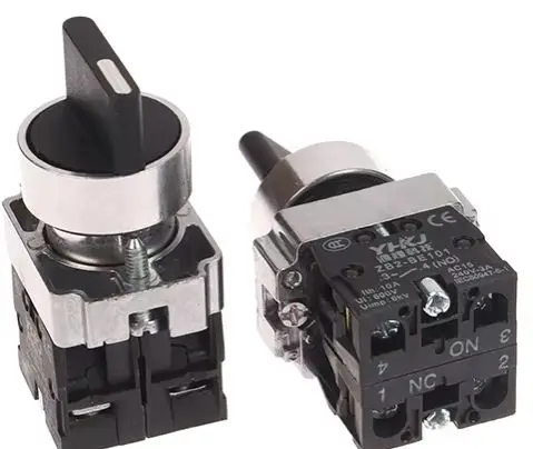 1pc 22mm Push Button Rotary Switch XB2-BD25 BD53 1NO1NC 2NO 2/3 Position Self Locking Self Resetting Selector Knob Switch