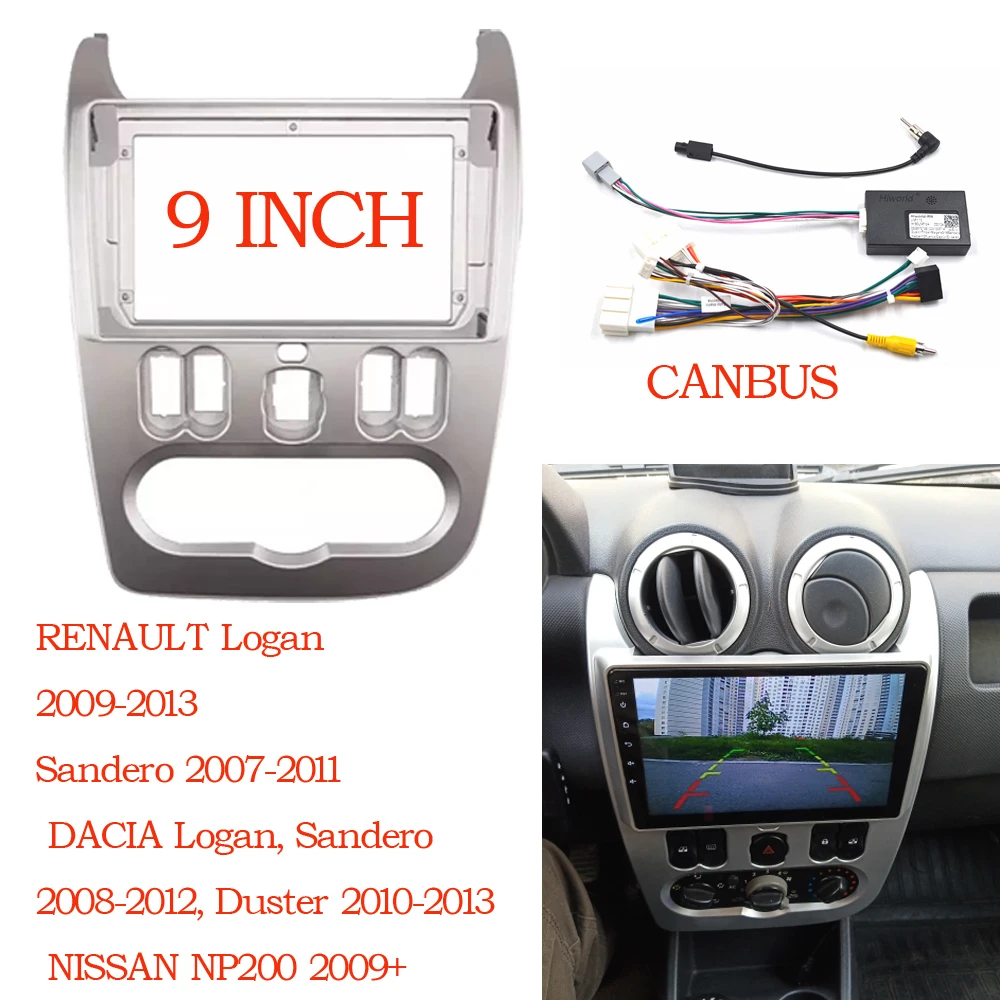 RSNAVI Car Radio Fascia for RENAULT Logan Sandero DACIA Duster Double din Radio Fascia Frame Adapter CD Panel Dash Trim Bezel