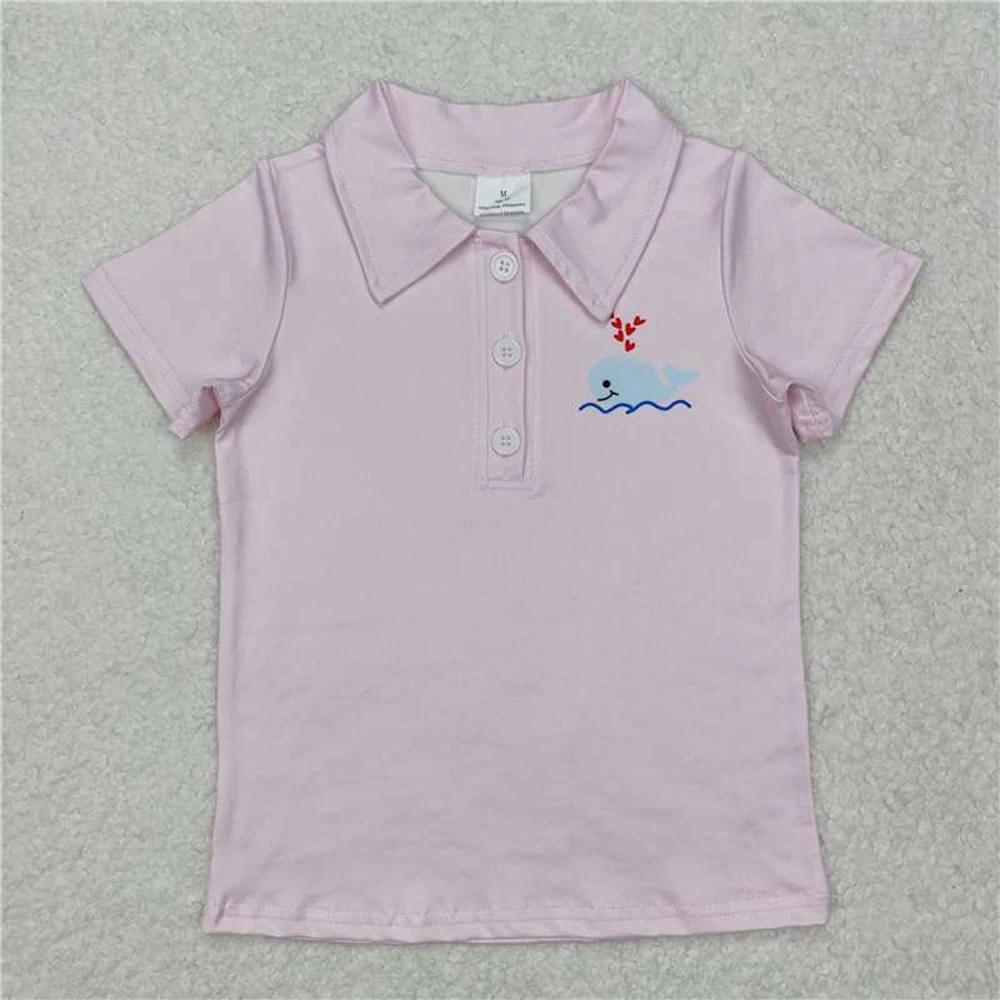 

Baby Boys Summer Tops Baby Boys Whale Heart Short Sleeve Pullovers Tops