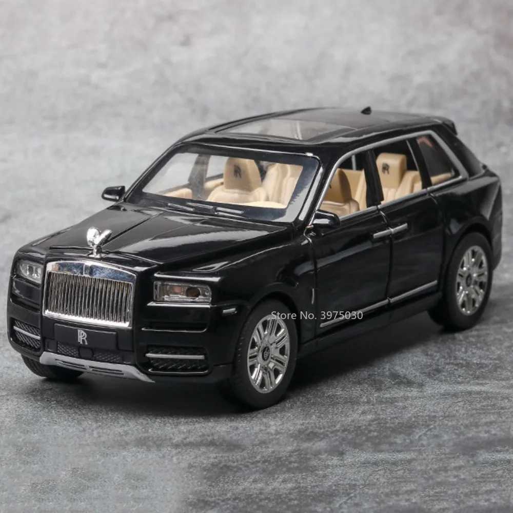 

Модель игрушечного автомобиля Rolls-Royce Cullinan SUV 1/24, литый под давлением, с функцией оттяжки, со звуком, детские подарки