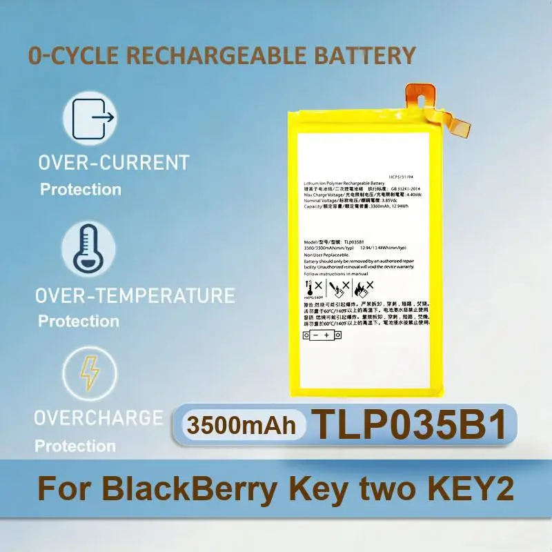 TLP035B1 Mobile Phone Battery For BlackBerry Keytwo KEY2 Smartphone 3500mAh Real Capacity