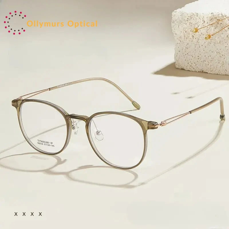 

OLLYMURS круглые очки женские модные оптические ретро мужские линзы по рецепту ультра легкие гибкие винтажные очки для чтения