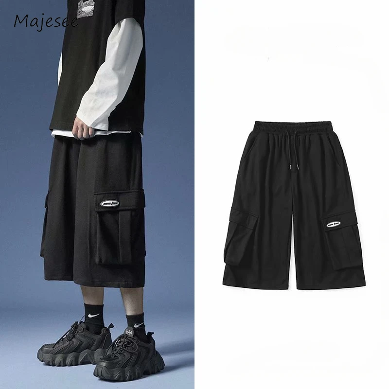 

Calf-length Pants Men New Chic All-match Harajuku Korean Style High Street Fashion Summer Baggy Handsome Students Simple Trouser