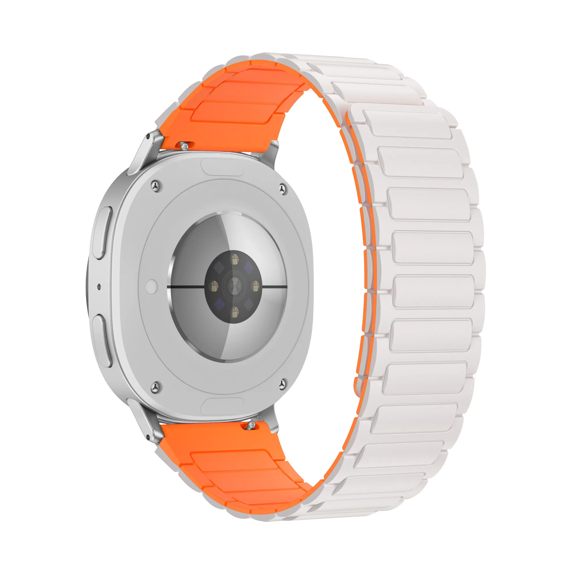 Tali Lingkaran Magnetik untuk Jam Tangan Samsung Galaxy 8 40Mm 44Mm 8 Klasik 46Mm Gelang Olahraga Silikon Jam Tangan Galaxy Korea 8 Tali Pergelangan Tangan