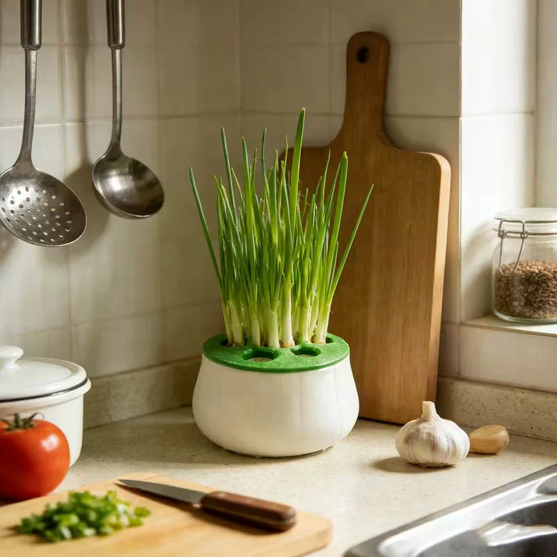 Vaso de Regeneração de Cebolinha Impresso em 3D Estação de Propagação Hidropônica para Jardinagem Interna na Cozinha