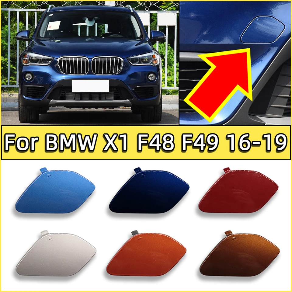 For BMW X1 F48 F49 2016 2017 2018 2019 Auto Car Front Bumper Towing Hook Cover Garnish Hauling Cap Housing Painted Trim Shell
