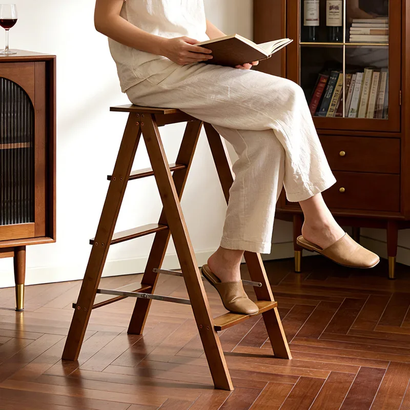 Foldable Multifunctional Ladder Stool Household Climbing Bench Step Foot Stool Portable Small Ladder Kitchen High Stool