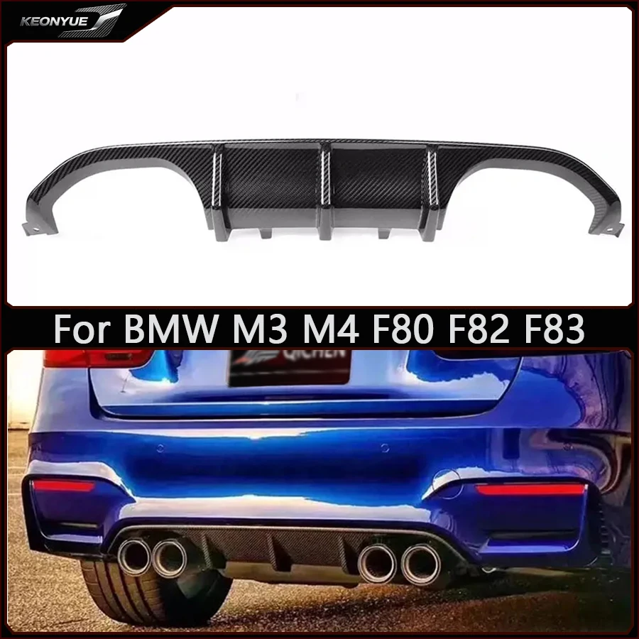 

For BMW M3 M4 F80 F82 F83 Carbon Fiber Back lip Car Rear Bumper Diffuser Splitters Spoiler Upgrade Car Accessories Body Kits