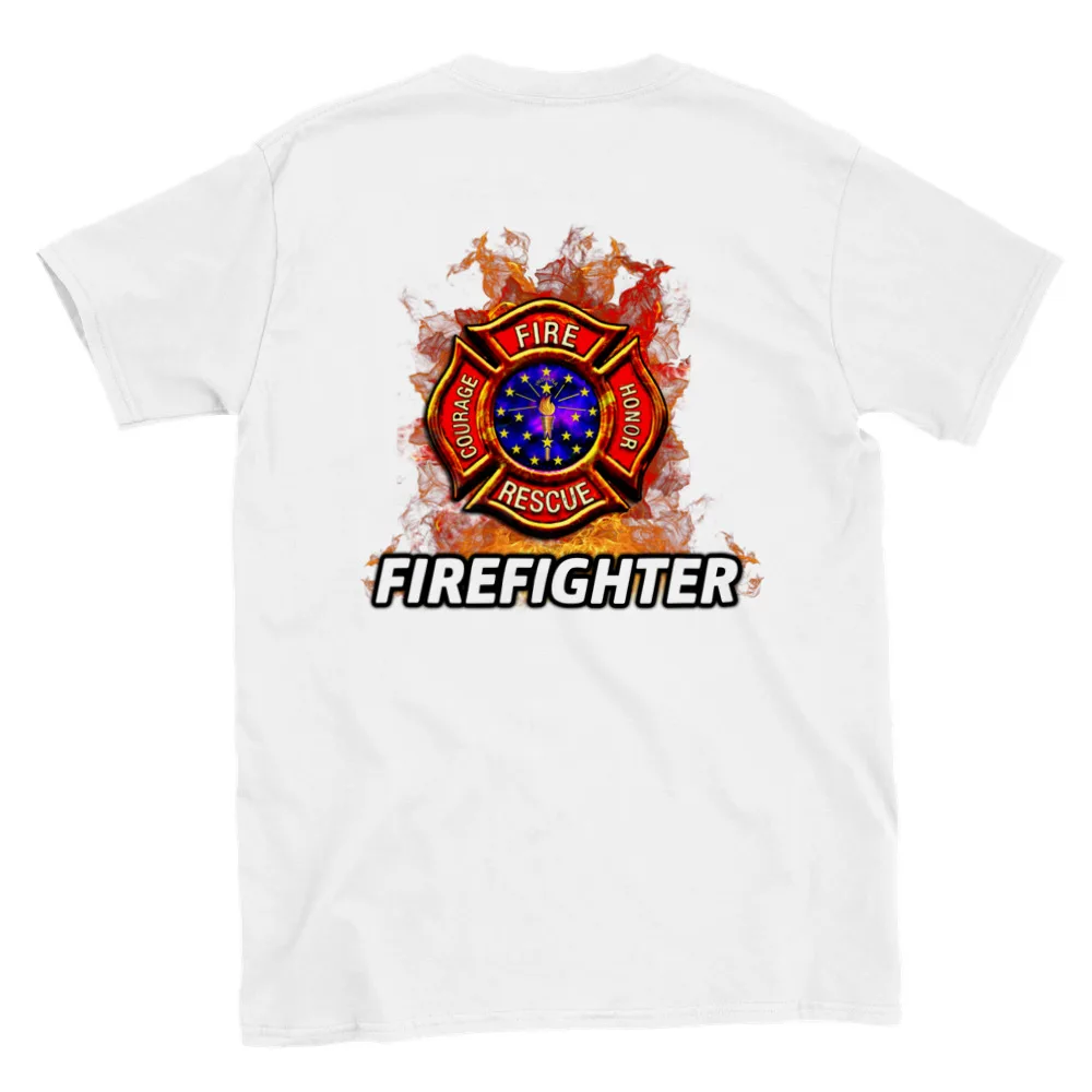 Firefighter - Back Print - Classic Unisex Crewneck T-shirt