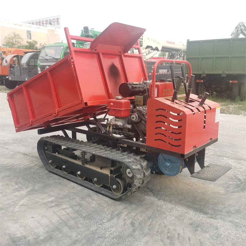 Crawler Self Loading Mini Dumper 4 X 4 Price Diesel Transporter Oil Palm Farm Mini Dumper Truck