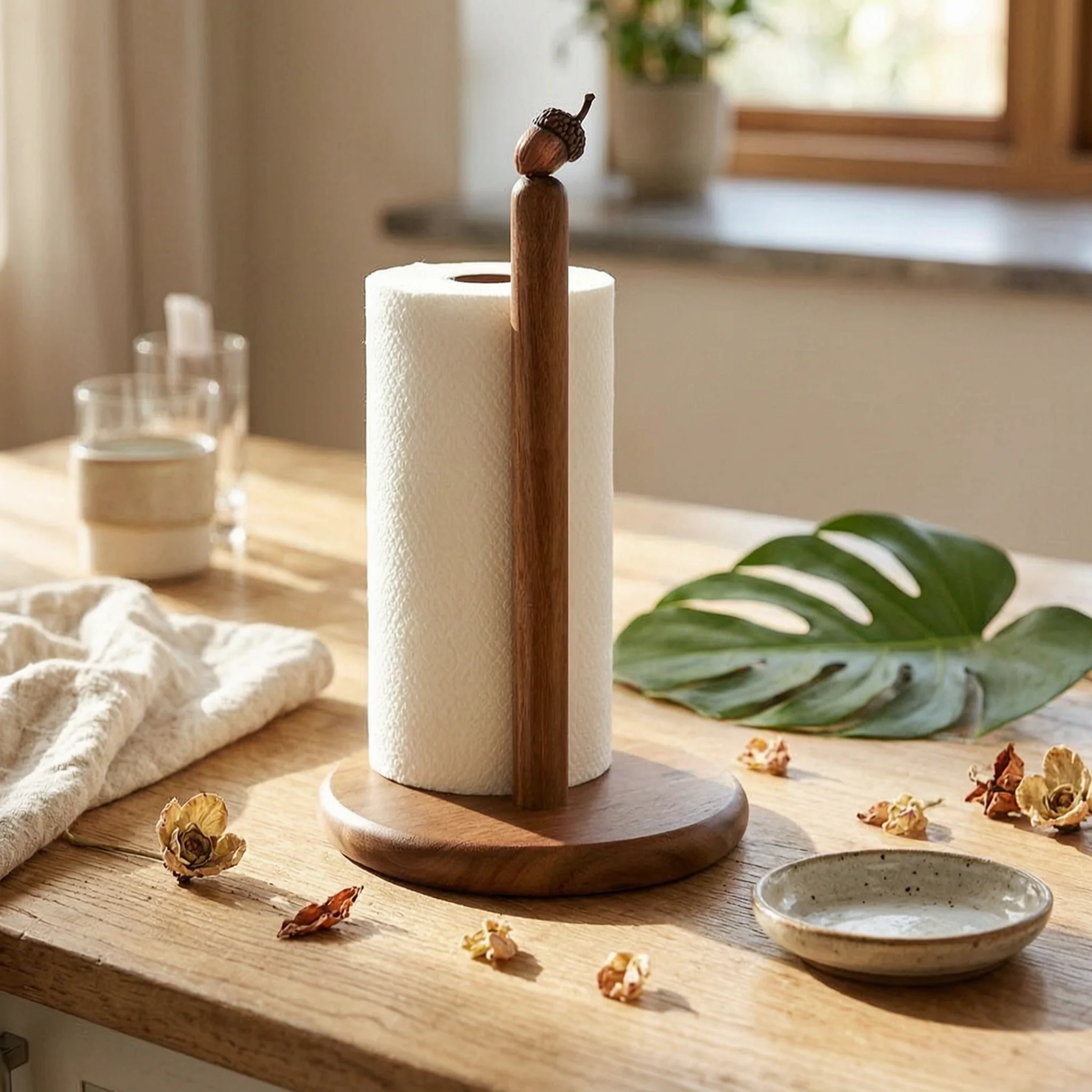 Paper Towel Holder Countertop Paper Towel Stand Rustic Stylish for Kitchen