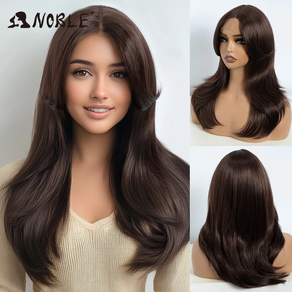 Noble Synthetic Lace Front Wig Ombre Blonde Lace Straight Wig Cosplay part Wig Blonde Wigs For Women Lace Wig synthetic Lace Wig