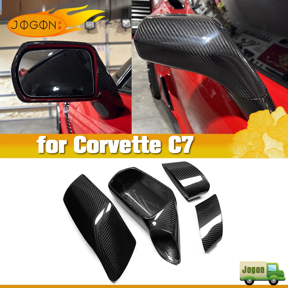 Real Carbon Fiber Car Rearview Mirror Cover Shell Accessories For Corvette C7 Stingray ZR1 Z06 Z51 Coupe Convertible 2014-2019