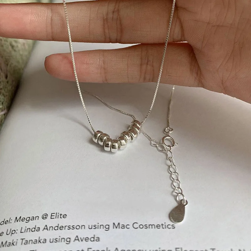 925 Sterling Silver Neck Chain Ball Female Necklaces Women Luxury Quality Jewelry Exquisite Charms Accessories Argent 925