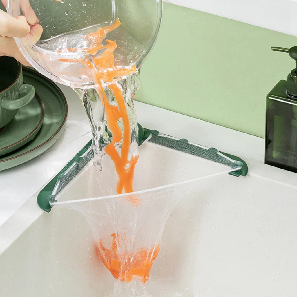 Kitchen Sink Strainer Triangular Storage Rack For Sink Filter Food Vegetable Sink Stopper Drain Filter Kitchen Accessories Tools