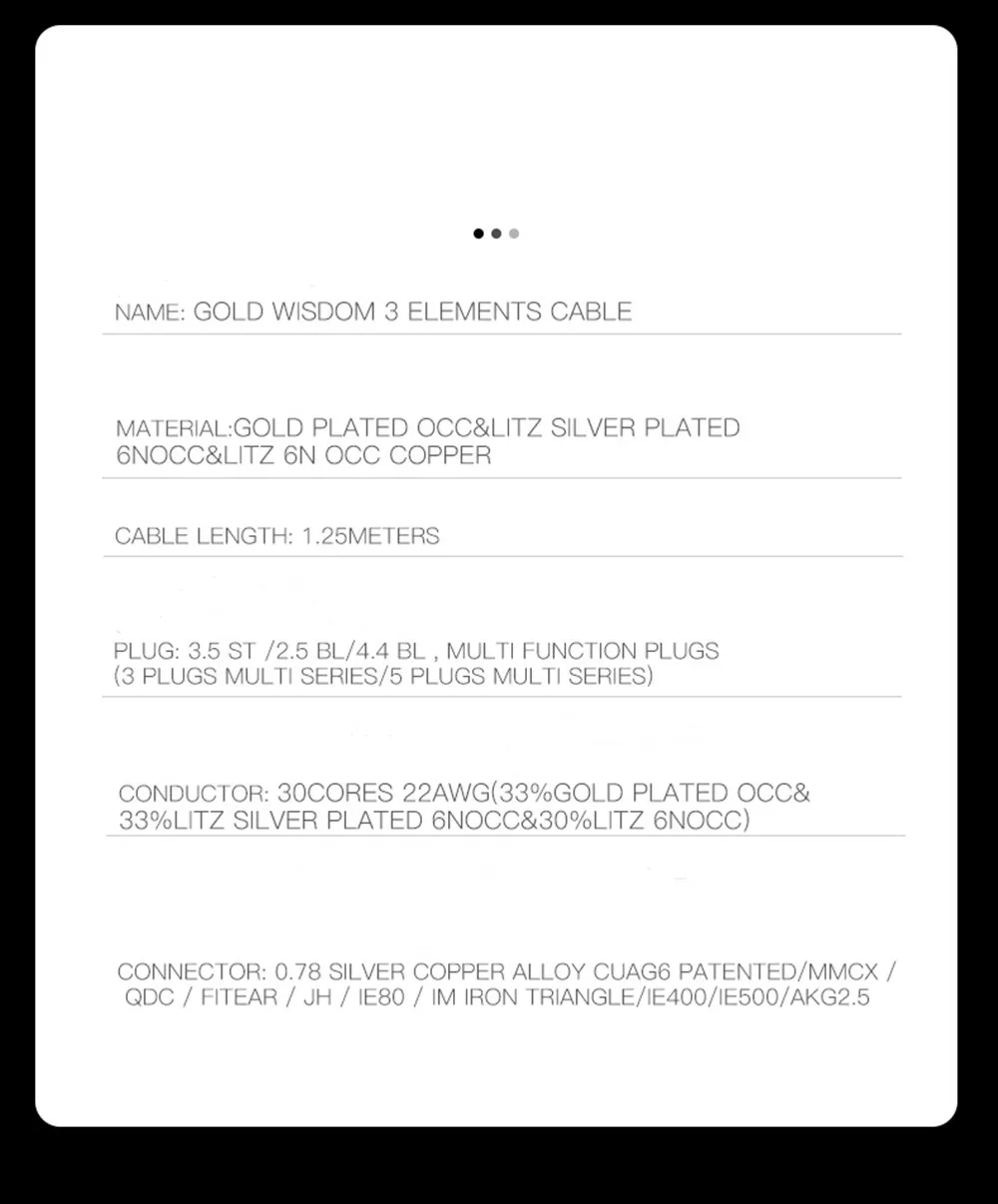 HAKUGEI Goldene Bodhi Gold weisheit 3 elemente kabel 30 core 22awg 0,78mm MMCX QDC UE upgrade kabel für Aria s8 KATO