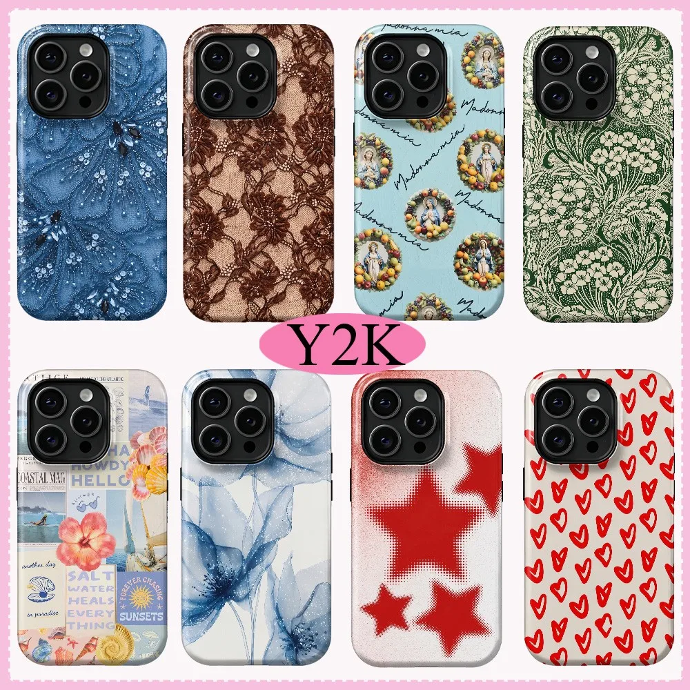 Retro Lace Mary Collage Phone Case for Samsung Galaxy S20 S22 S23 S24 S25 S26 FE Plus Ultra 4G 5G Double-layer Cover
