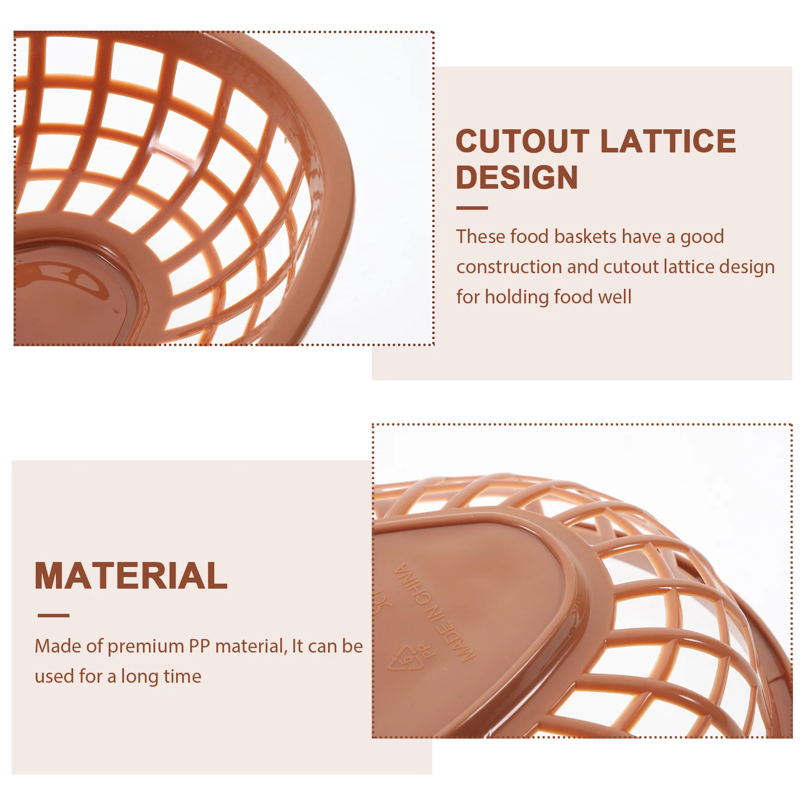 12 قطعة سلال طعام بيضاوية قابلة للغسل سلة تخزين بلاستيكية مدمجة للوجبات السريعة والبرغر والبطاطس والوجبات الخفيفة وغرفة الطعام والمطبخ