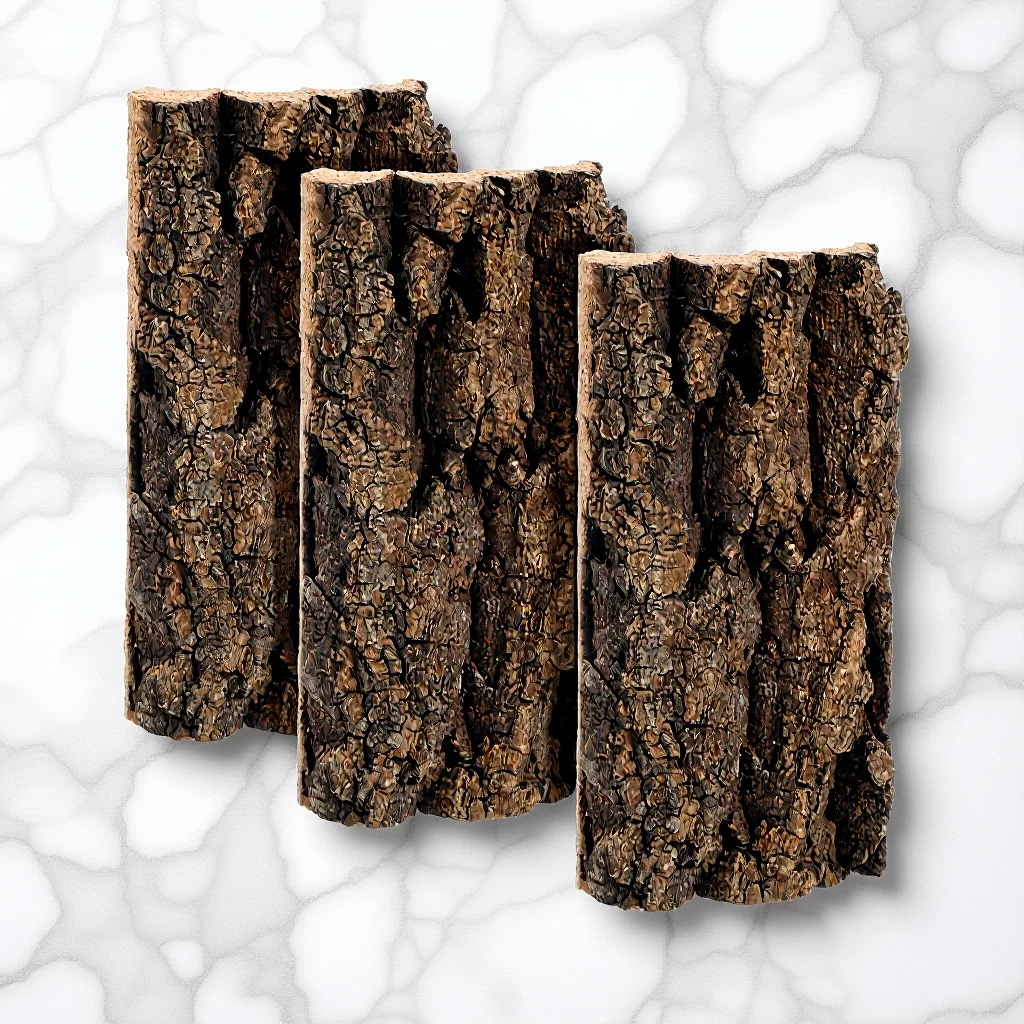 

3Pcs Realistic Aquarium Bark Decor for Terrarium Reptile Tank Background Desktop Vivid Natural Cork Log Reusable Easy Cut