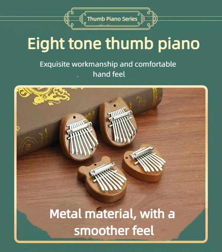 1pc Portable Beginner Thumb Piano with Self-Contained Tying Rope Stylish And Attractive Music Instrument for Learners