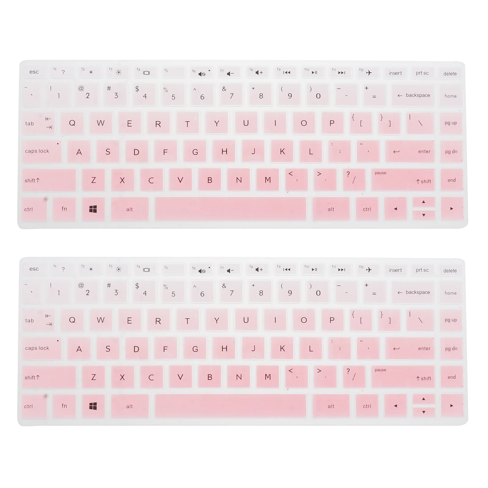 2pcs 14 Inches Computer Keyboard Cover Silicone Keyboard Protective Cover Compatible for HP14q-cs0001TX (Gradient Pink)