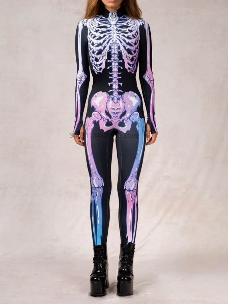 

Halloween Spooky Skeleton Sets Role Play Sexy Tights Funny Carnival Party Bodysuit Festival Costume Jumpsuits 2025
