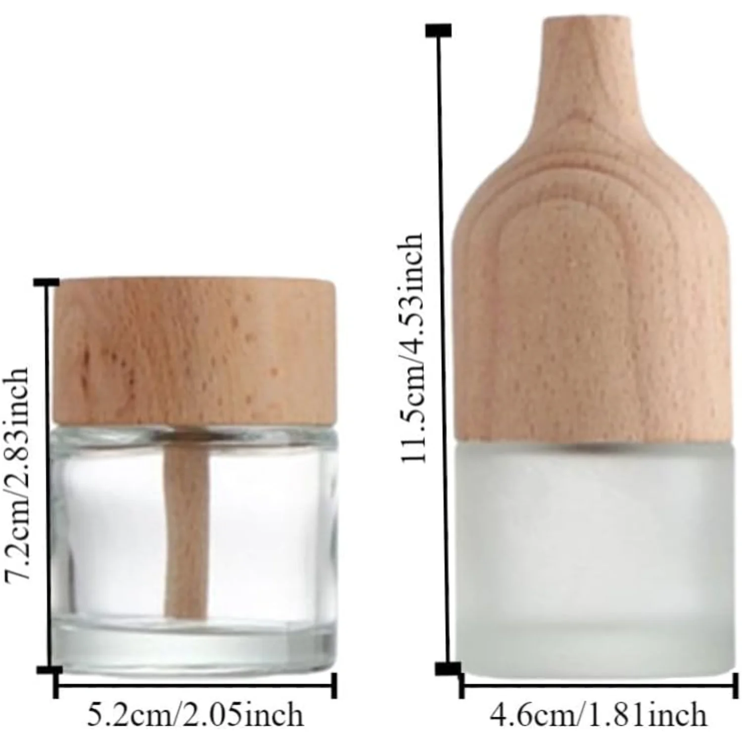 2pcs Glass  Diffuser Bottle Empty Refillable Fragrance Diffuser Jars Essential Oils Containers Aromatherapy Diffuser Bottle for