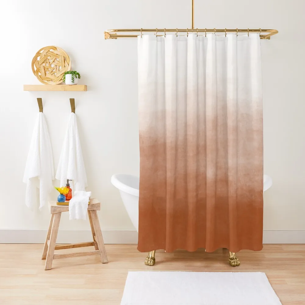 

Ombre Paint Color Wash (burnt orange/white) Shower Curtain Bathroom Curtains For Shower Bathroom Curtain Box