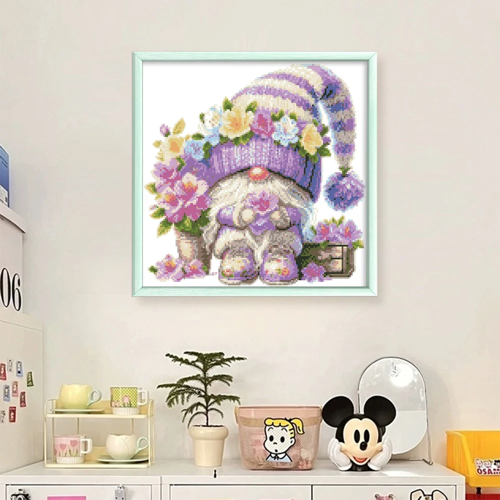 

Частичная вышивка бисером 40x39 см Гном 9CT DIY Набор для вышивки крестом для спальни дома