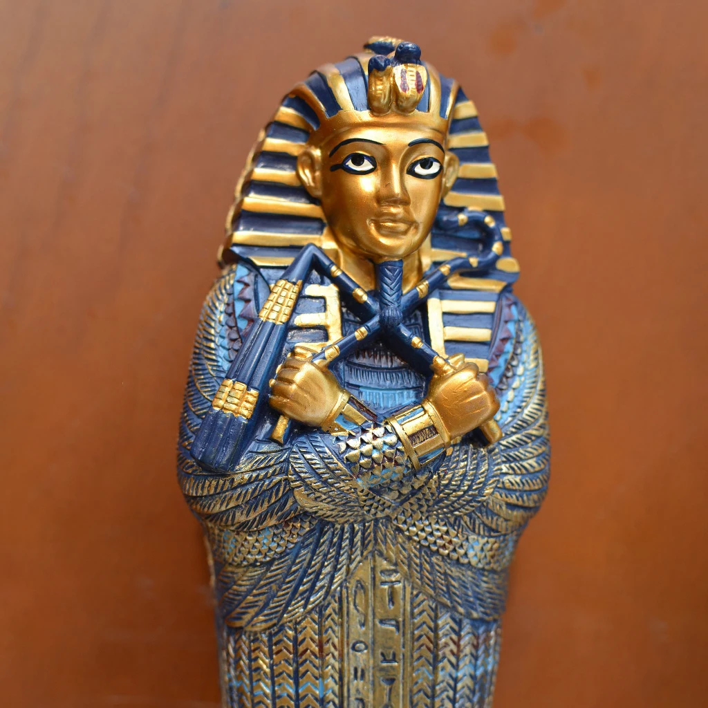 Resin Ancient Egyptian Pharaohs Mummy Model Egyptian Mummy Pyramid Tourist Souvenir Home Room Office Desk Decoration Accessories