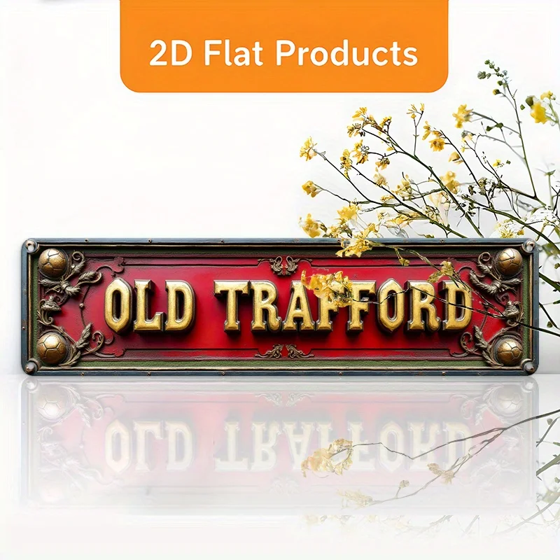 ป้ายตกแต่งแบบแบน 2 มิติ, ป้ายและแผ่นป้ายตกแต่งแบบแบน 2 มิติ, ป้ายติดผนังอะลูมิเนียมสไตล์วินเทจ ตัวอักษรสีทอง (10x40 ซม./ 3.9x15.7 นิ้ว), สไตล์บ้านไร่