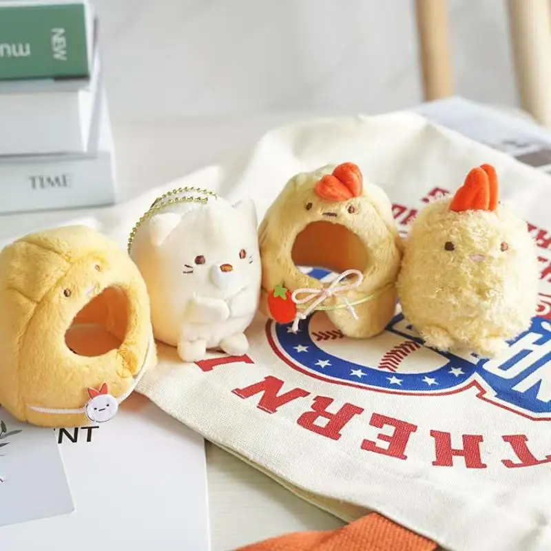 Sumikkogurashi Cloak Series Plush Keychain Cute Penguin Bag Pendant Kawaii Fried Shrimp Soft Stuff Accessories For Birthday Gift