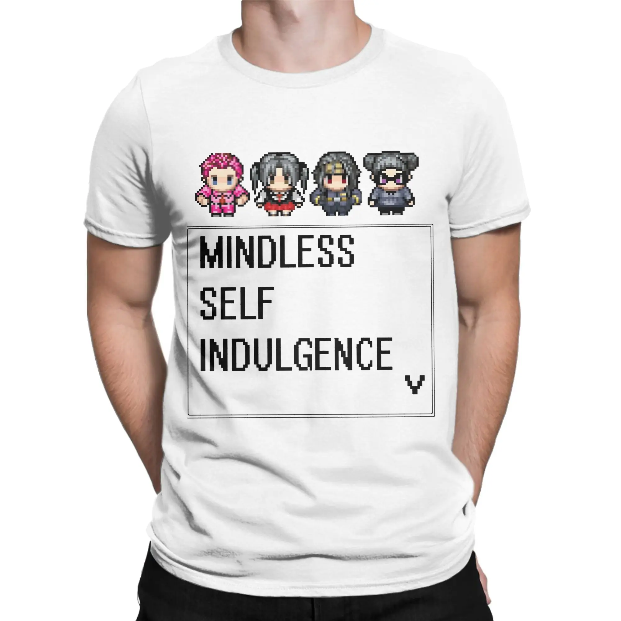 MINDLESS SELF INDULGENCE  T-Shirt for Men VIDEO GAME RETRO Humorous Pure Tee Shirt O Neck  Sleeve T Shirts New Arrival Clothes