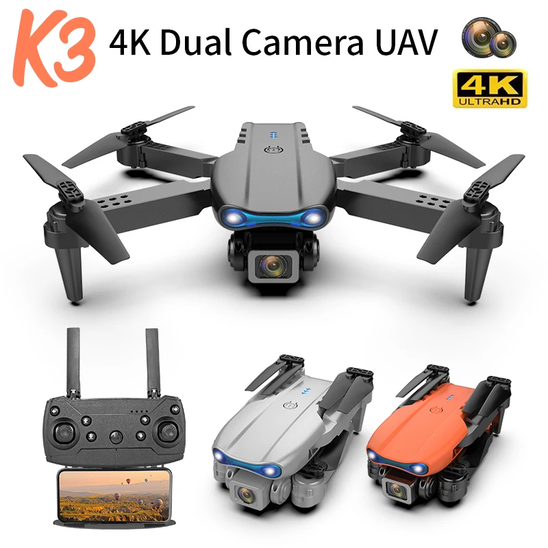 K3 Drone 4K Dual Hd Camera Rc Mini Drones Aerial Photography Wifi Quadcopter Remote Control Aircraft Foldable Dron Gift for Boys