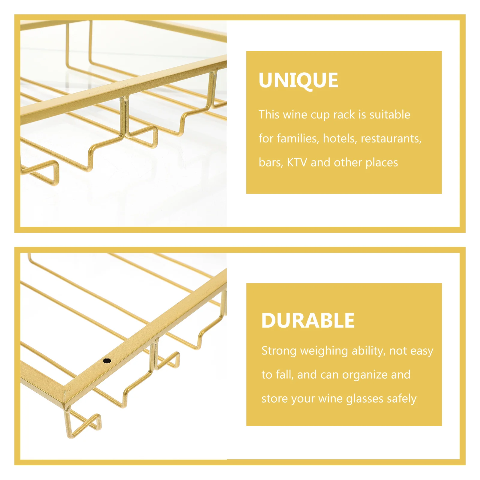 

Wine Glass Rack Iron Art Hanging Wine Cup Shelf Upside Down Drain Design for Kitchen Bar Hotel Restaurant