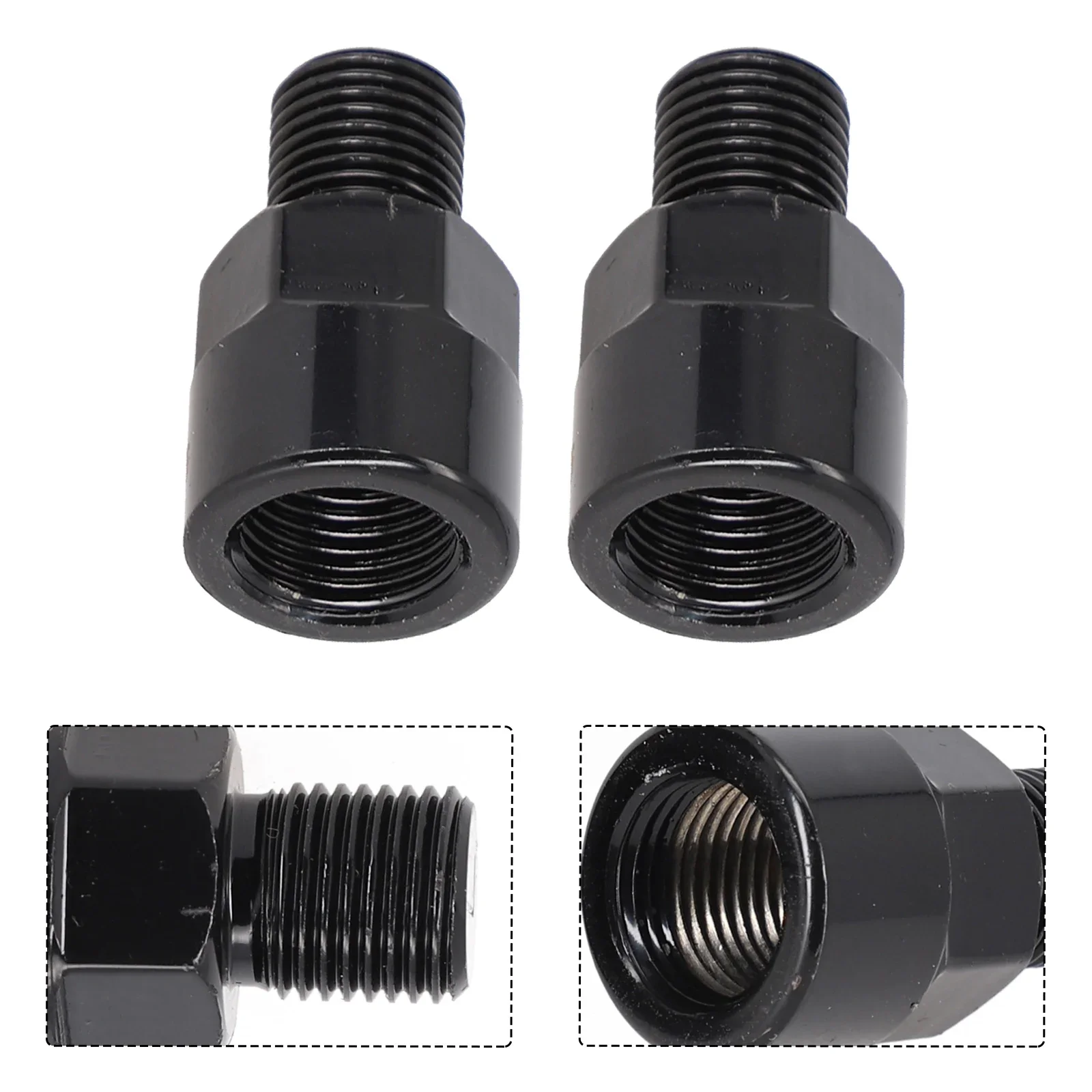 Pedal Adapter Convert 12mm Cranks To 14mm Pedals Aluminum Alloy Material Black Color Enhance Bike Functionality