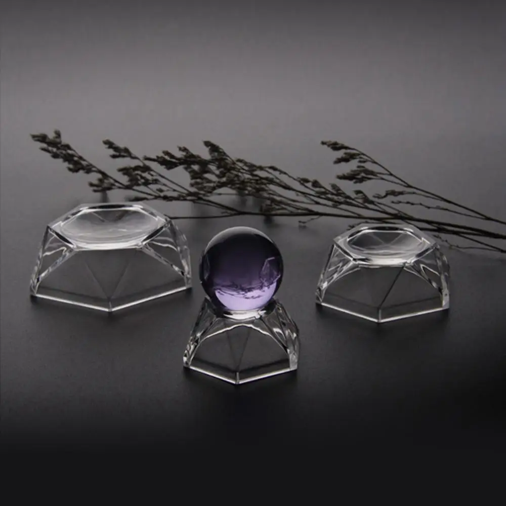 Home Decoration Soccer Transparent Acrylic Glass Crystal Ball Base Sphere Holder Display Stand Pedestal