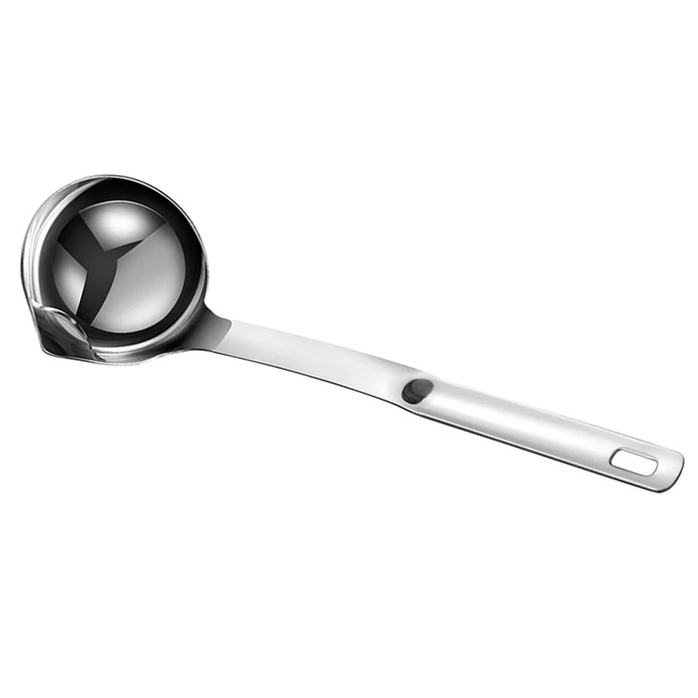 

Soup Ladle Steel Oil Filter Spoon Hotpot Long Handle Scoop Oil Filter Spoon Hole Drain Storage Kitchen Barware Tool