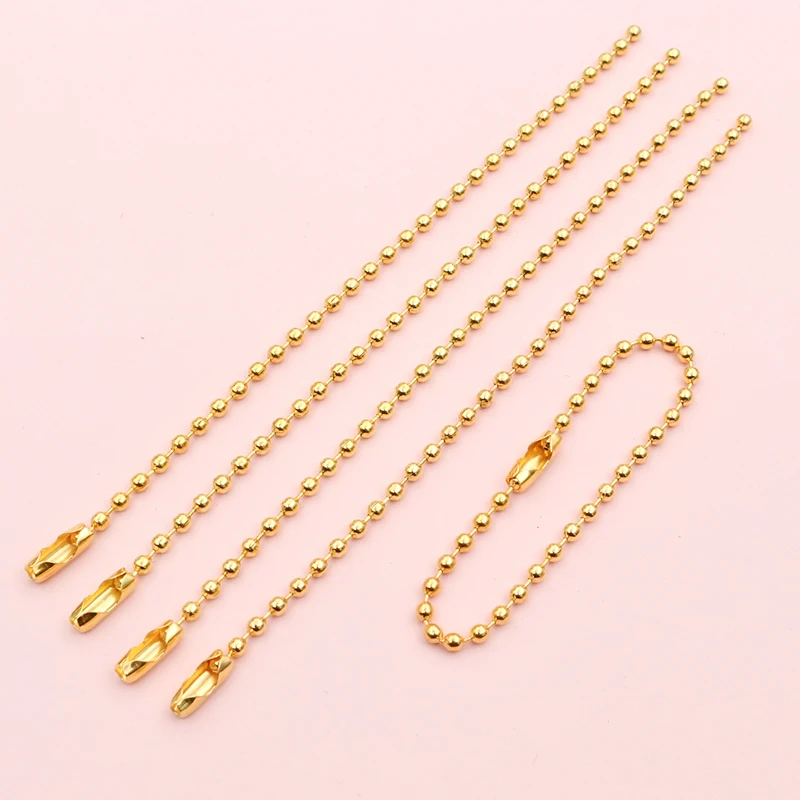 100pcs 2mm Ball Bead Chains 11cm Long Key Ring Chains Label Hand Tag Connector Bulk Keychain DIY Jewelry Making Accessories view 5