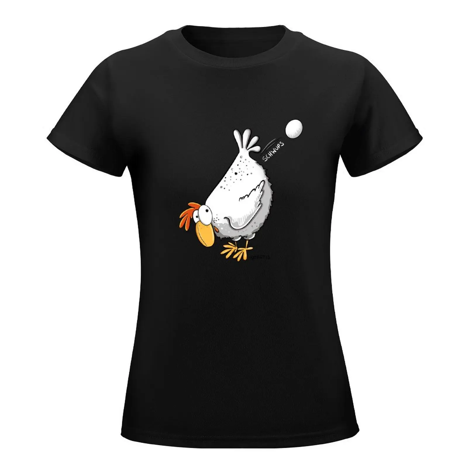 Happy Chicken Lays an Egg T-Shirt lady clothes vintage female animal prinfor oversized t shirts for Women