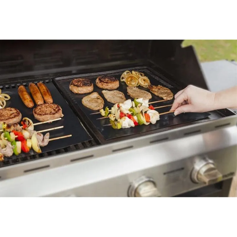 Non-stick BBQ Grill Mat 40*33cm Baking Mat BBQ Tools Cooking Grilling Sheet Heat Resistance Easily Cleaned Kitchen Tools