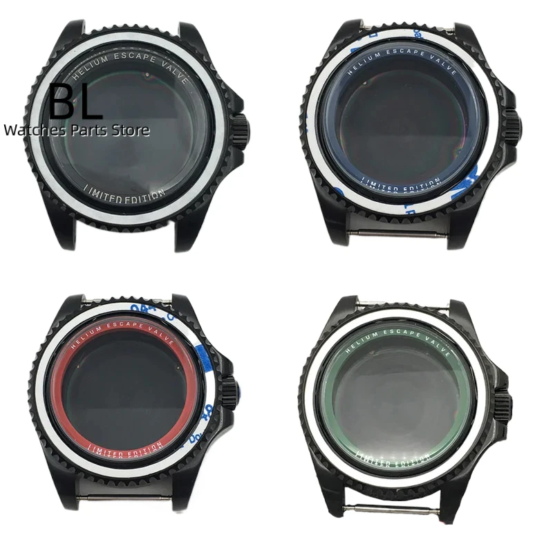 

BLGER 43mm Black Watch Case Sapphire Glass With Escap For NH34NH35NH36 ETA2824 2836 Miyota8205 8215 DG2813 3804 PT5000 Movement