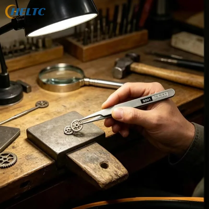 6Pcs Stainless Steel Precision Tweezers Kit Bent Straight Tips Industrial Repair Tool For Detailed Work