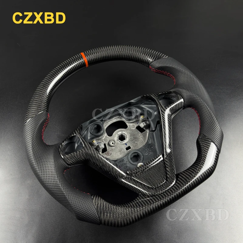 Red Marker For Ford Fiesta ST180 MK7 MK7.5 2009-2016 Real Carbon Fiber Steering Wheel Customized