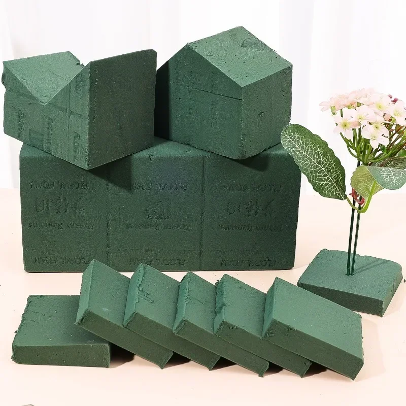 Square Absorbent Floral Foam Brick Green Sponge Blocks Artificial Dry Wet Flower Mud Artificial Absorb Water Garden Plant Block