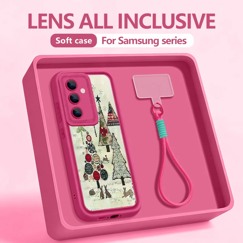 اللوحة شجرة عيد الميلاد الحبل الحال بالنسبة لسامسونج S25 حافة S24 الترا S23 S22 S21 FE A17 A54 A15 A35 A55 A16 A26 A36 A56 5G كابا