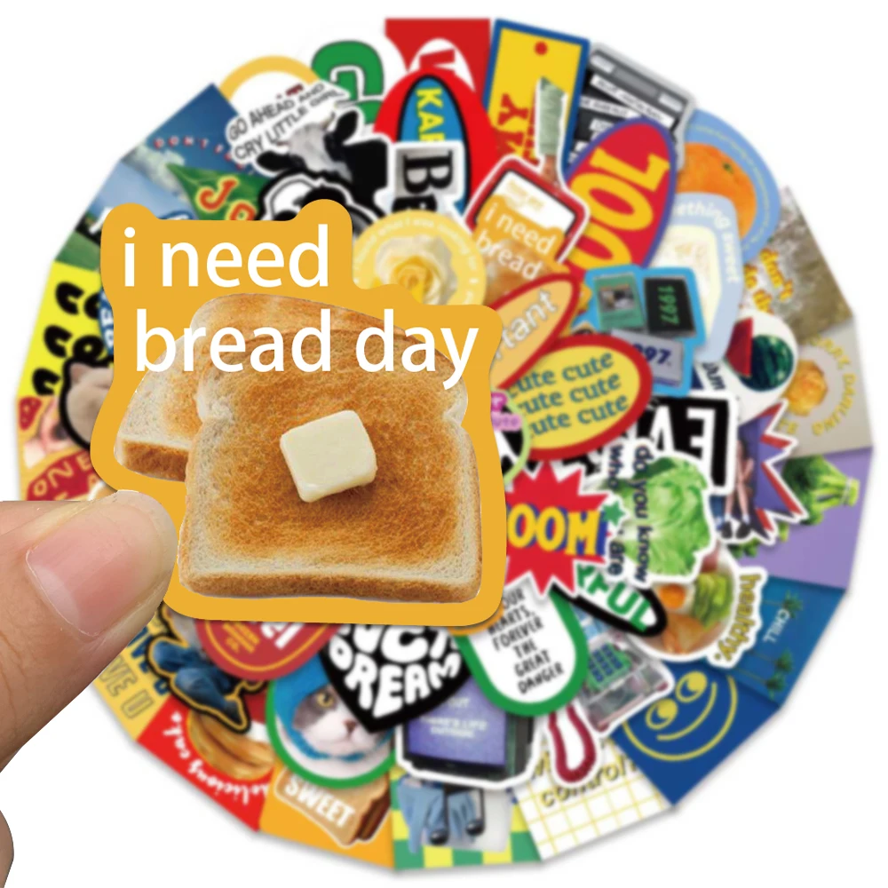 60pcs Cartoon Fashion Sticker Creative Funny Decal For Phone Case Luggage Laptop Envelope Label DIY Decal Sticker Student Reward