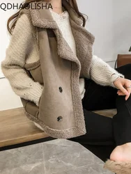 Gilet da donna caldo moda elegante pendolarismo gilet senza maniche larghi per le donne nuova giacca invernale tinta unita capispalla