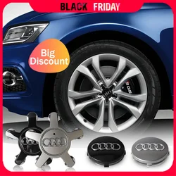 4PCS Original Car Wheel Center Covers Hub Caps Tire Decoration For Audi A1 A2 A3 Sline TT A4 A7 A8 8P B6 B7 A5 A6 Q5 Accessories