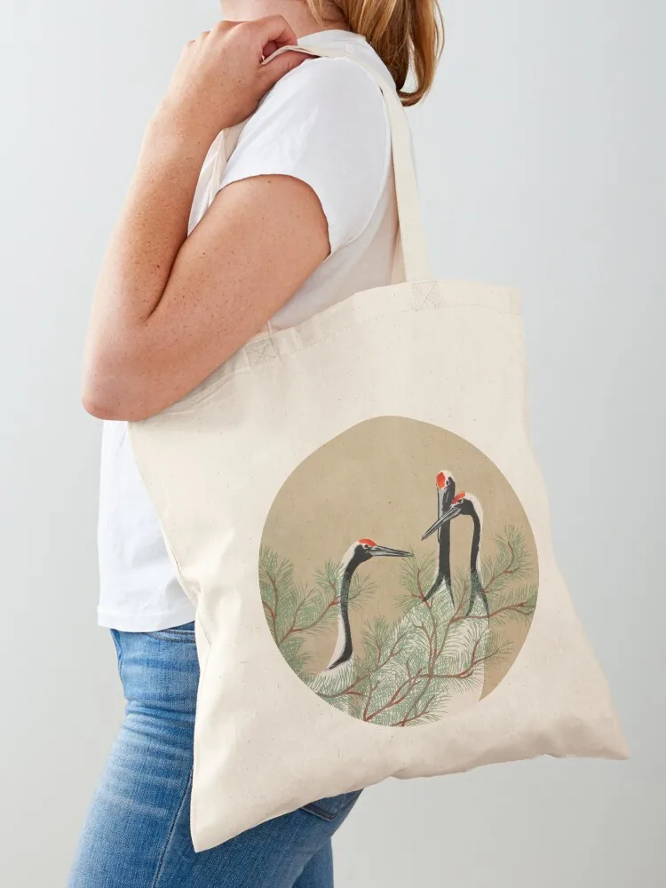 

Japanese Crane Vintage Bird Illustration Animal Drawing (1909) Tote Bag Beach bag hand bag ladies Women's handbag